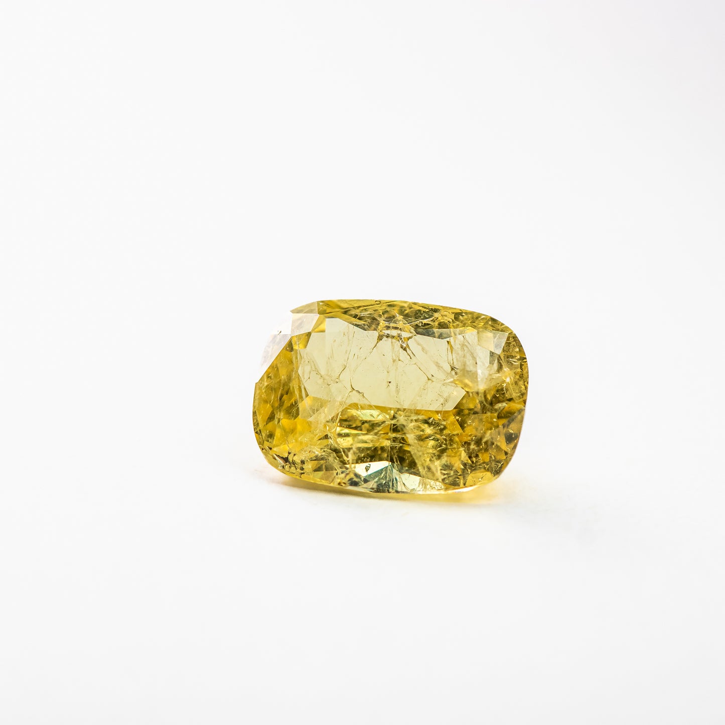 Nanosital #Z-7607 Yellow Sapphire with inclusions Cushion 16*12 mm