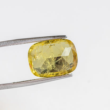 Nanosital #Z-7607 Yellow Sapphire with inclusions Cushion 16*12 mm