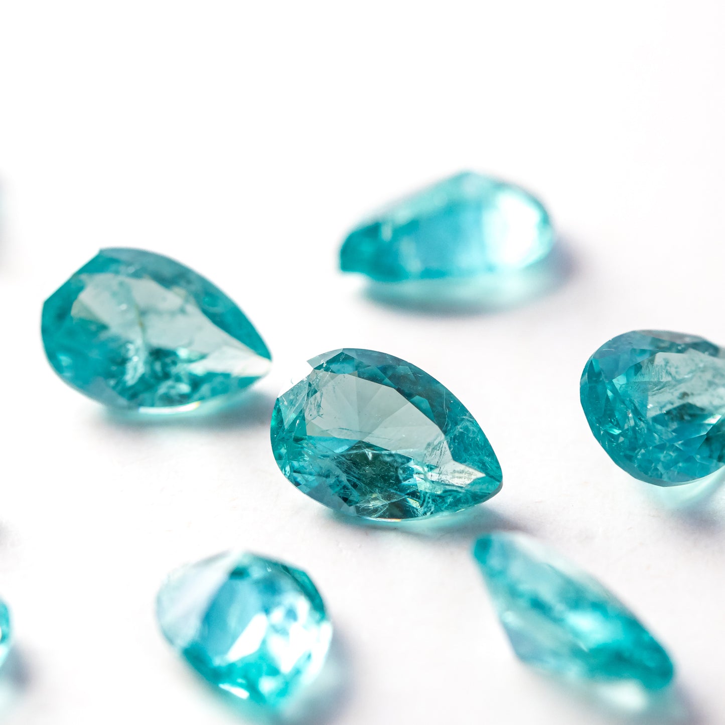 Nanosital #Z-7309 Blue Paraiba with inclusions Pear 10*7 mm