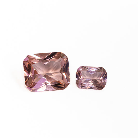 Nanosital #E-195 Morganite Dark Octagon 12*10 mm, 8*6 mm