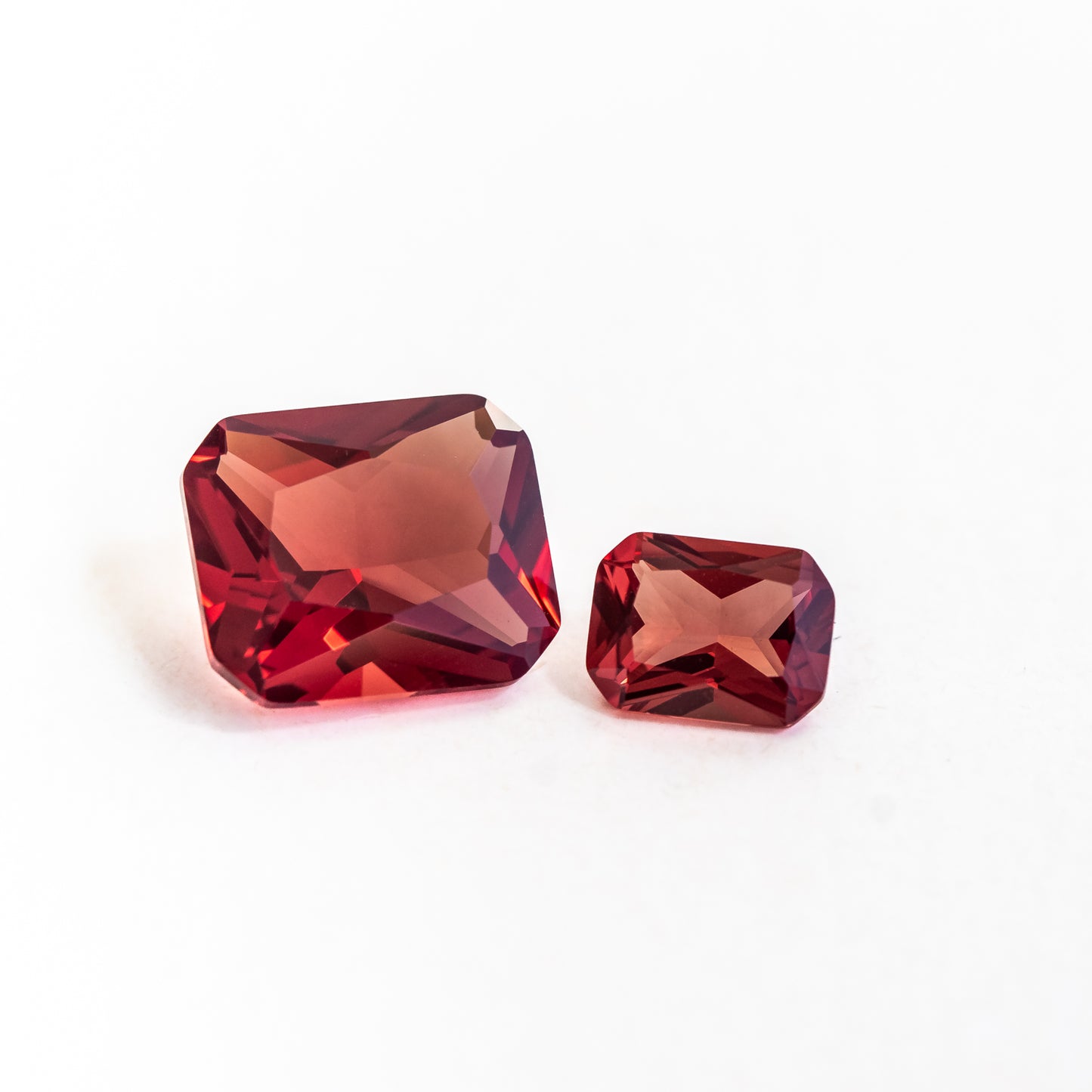 Nanosital #E-481 Padparadscha Octagon 12*10 mm, 8*6 mm