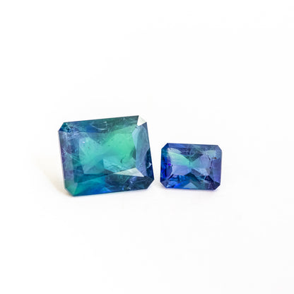 Nanosital #Z-22+Z-597 Dark Blue-green Mélange Octagon 12*10 mm, 8*6 mm