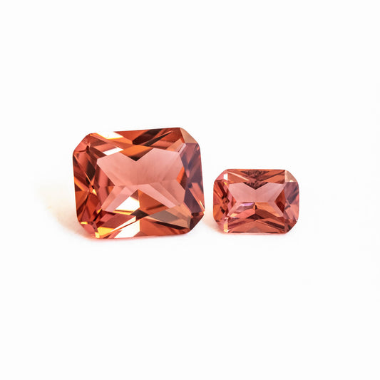 Nanosital #E-96 Padparadscha Octagon 12*10 mm, 8*6 mm