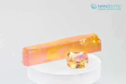 Nanosital #E-399+ A-8483 Yellow-Pink Mélange Cushion 16*14 mm