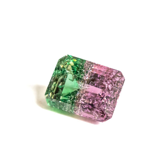 Nanosital Bi-color Watermelon Octagon 16*14 mm with inclusions