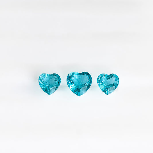 Nanosital #Z-P7  Paraiba with inclusions Heart 8.8 mm, 10 mm