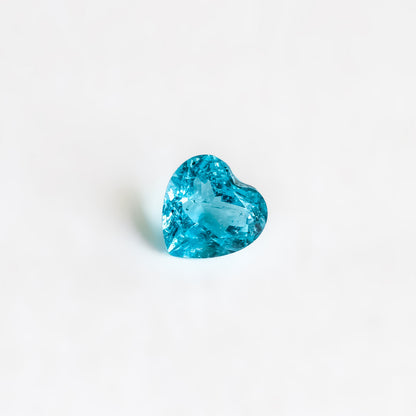 Nanosital #Z-P7  Paraiba with inclusions Heart 8.8 mm, 10 mm