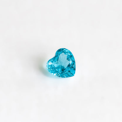 Nanosital #Z-P7  Paraiba with inclusions Heart 8.8 mm, 10 mm
