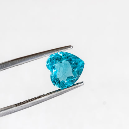 Nanosital #Z-P7  Paraiba with inclusions Heart 8.8 mm, 10 mm