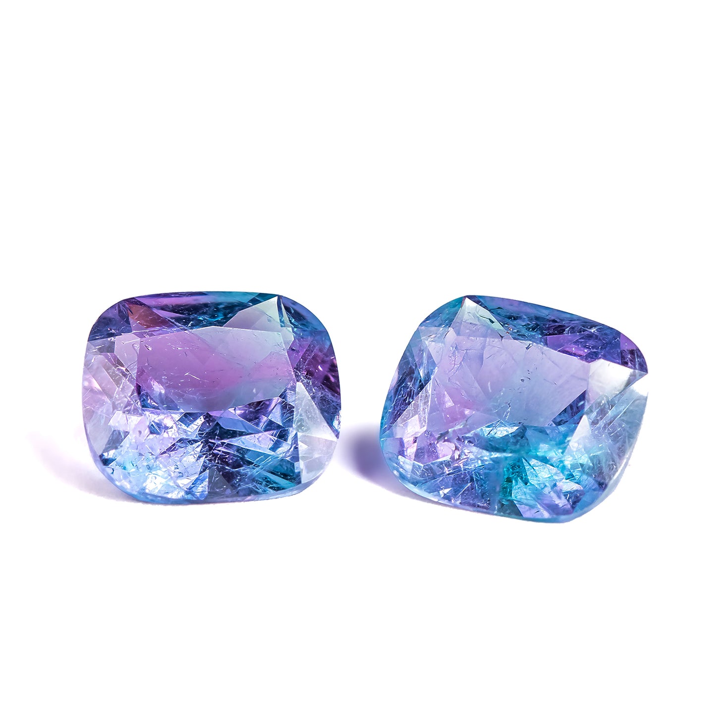 Nanosital #A-108/B+ B-1805 Blue-Purple Mélange Cushion 16*14 mm