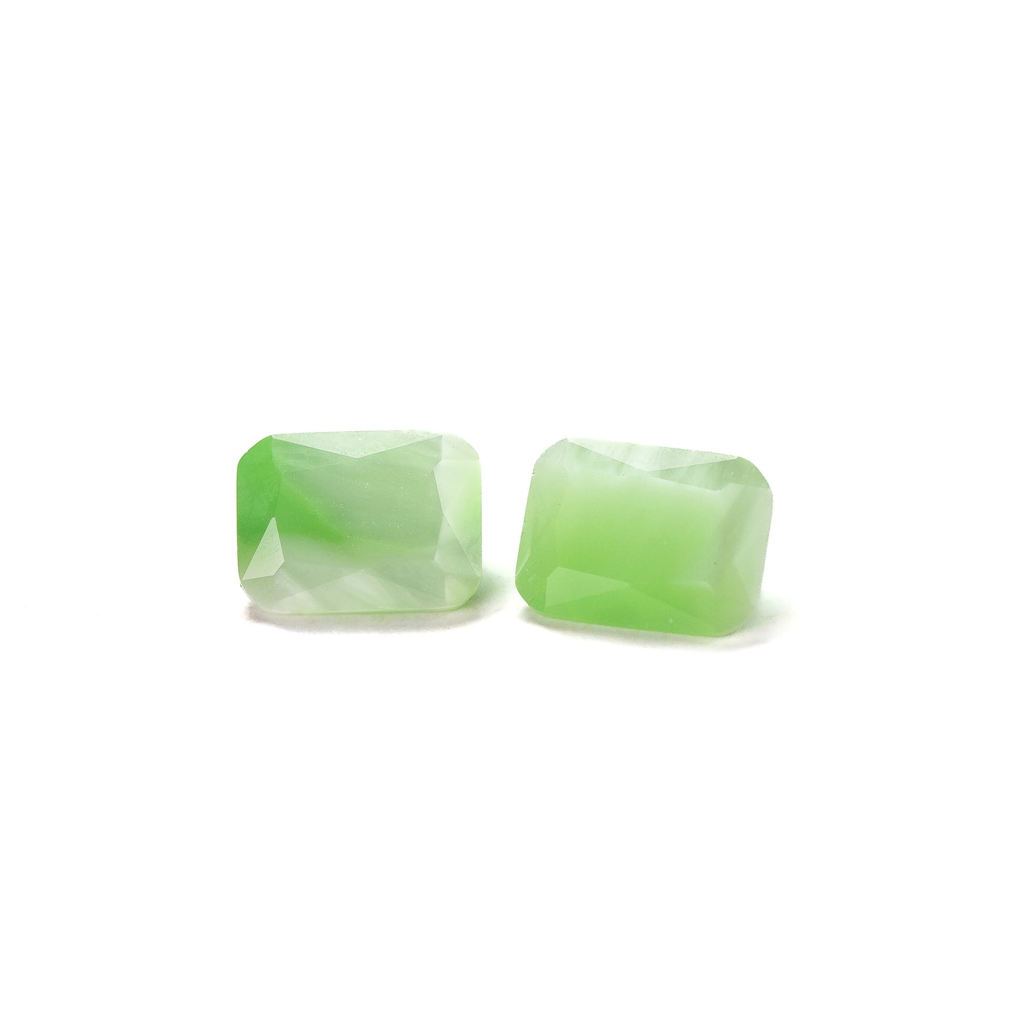Nanosital #A-2623 Cat's eye Light Green  Octagon 12*10 mm , 8*6 mm