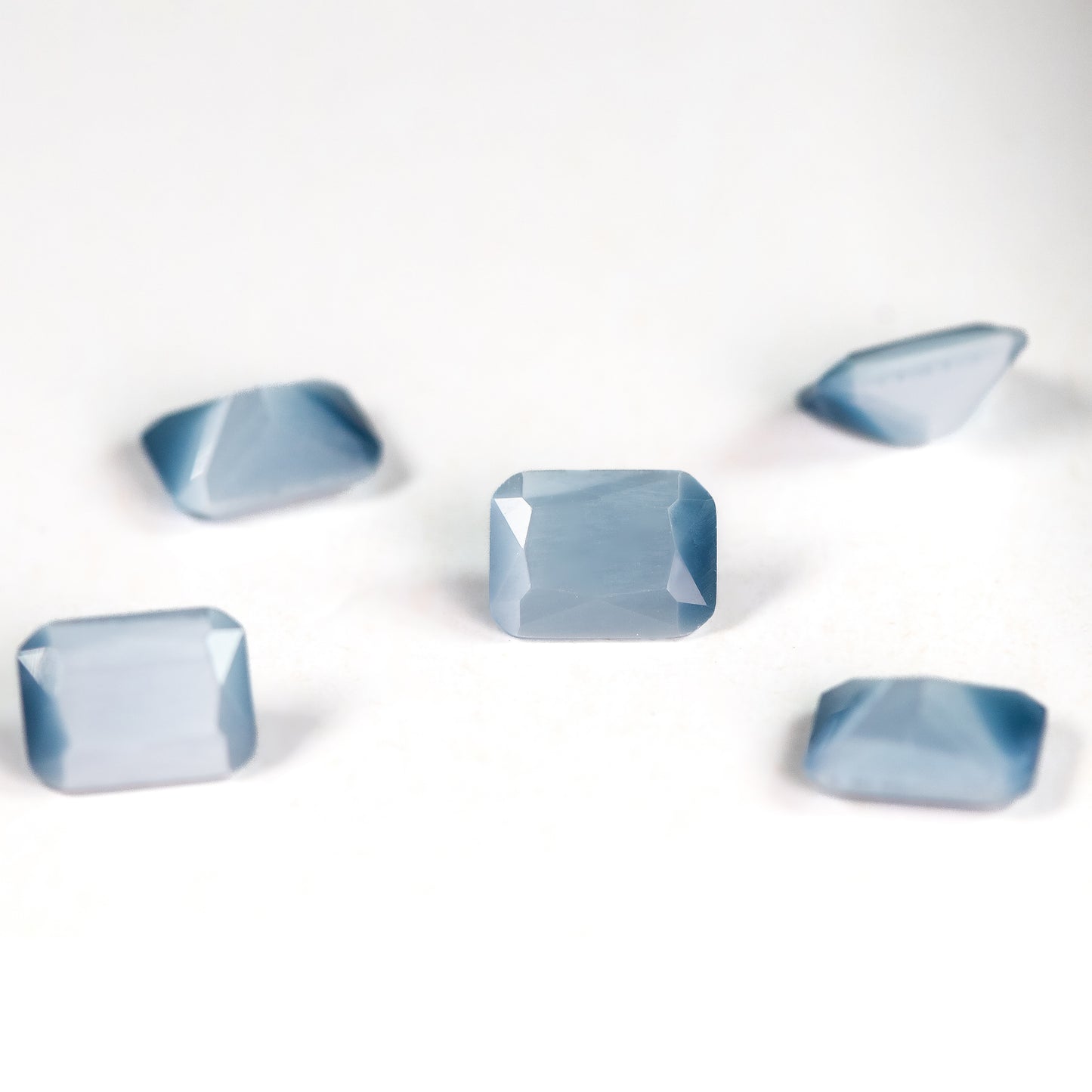 Nanosital #A-8616 Cat's eye  London Blue Octagon 8*6 mm