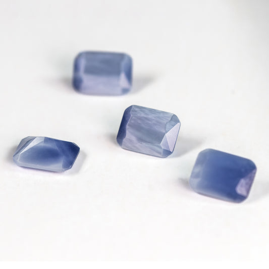 Nanosital #A-8618 Cat's eye Sapphire Blue Octagon 8*6 mm