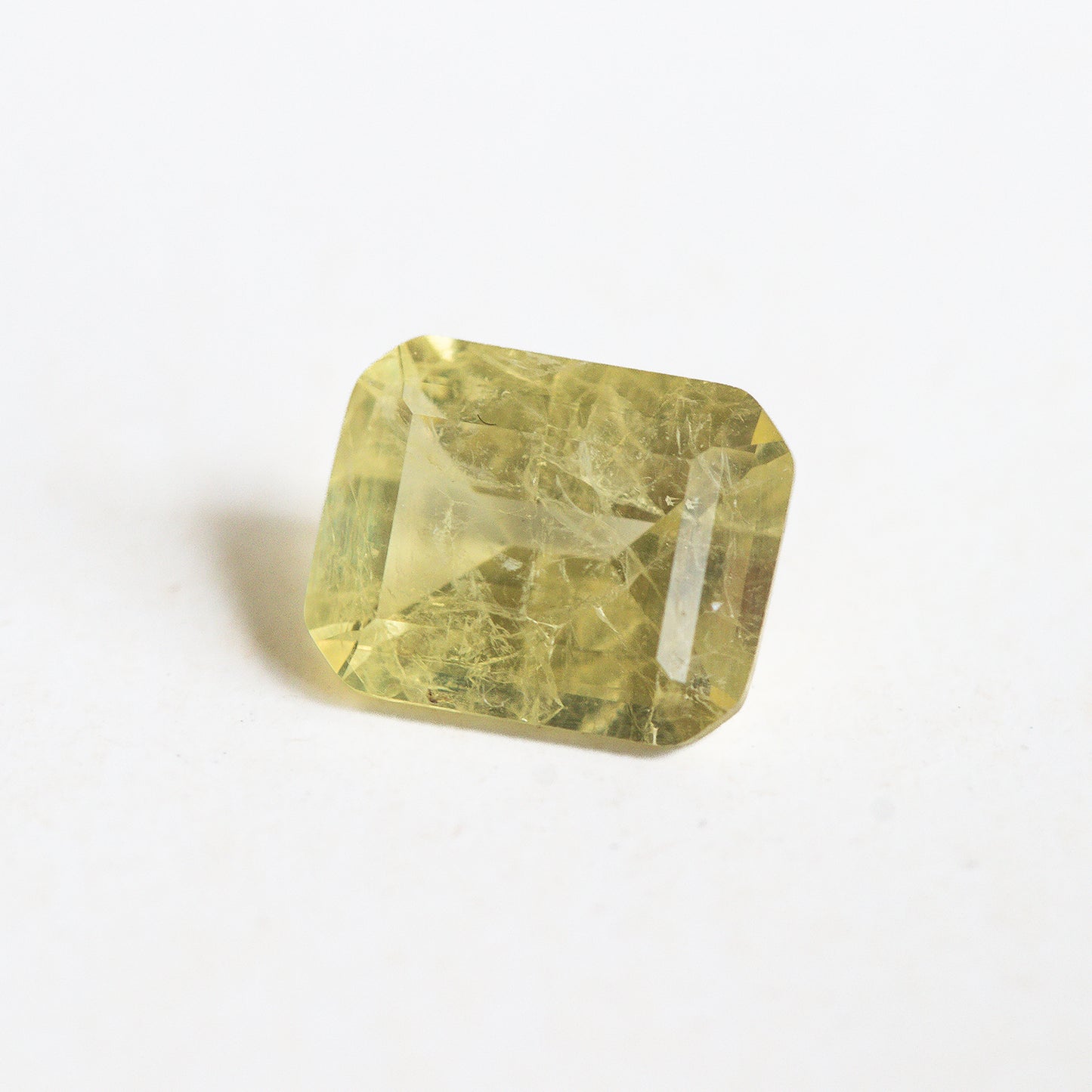 Nanosital #Z-7607 Light Yellow Sapphire with inclusions Octagon 10*8 mm