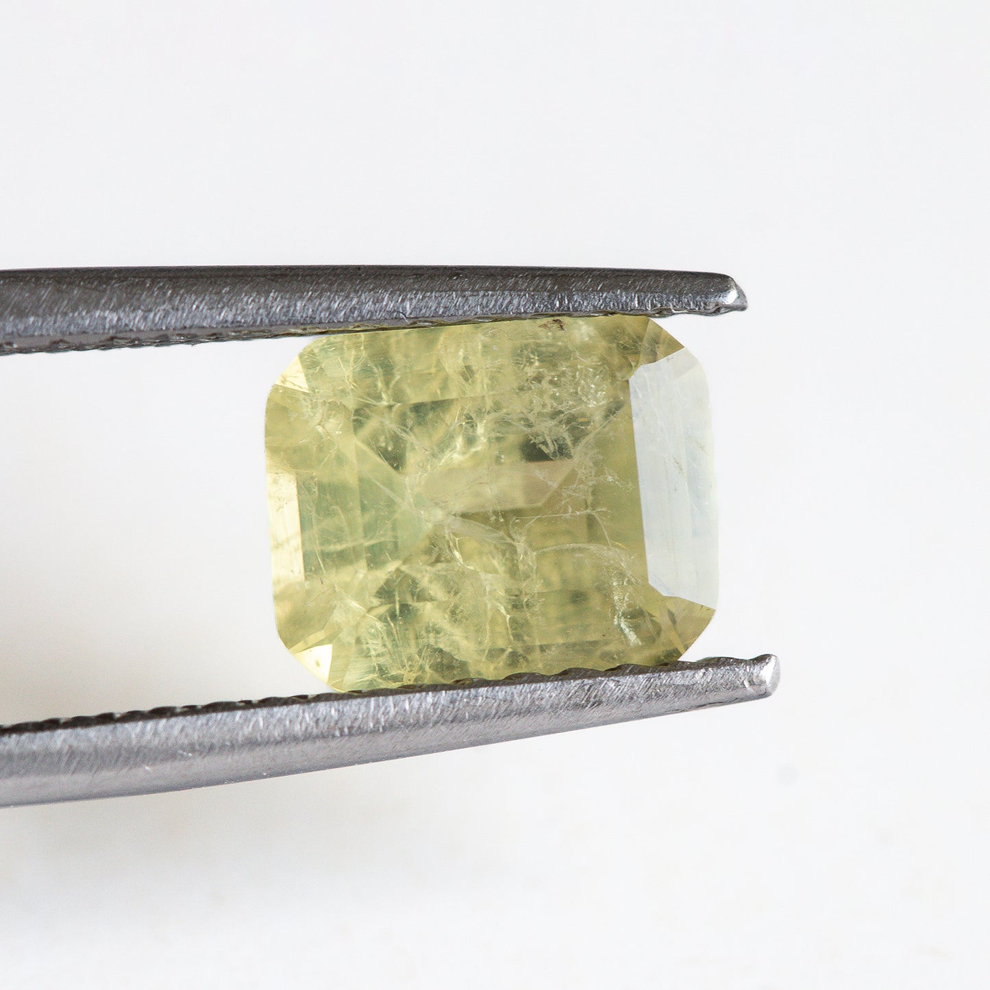 Nanosital #Z-7607 Light Yellow Sapphire with inclusions Octagon 10*8 mm