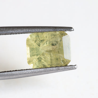 Nanosital #Z-7607 Light Yellow Sapphire with inclusions Octagon 10*8 mm