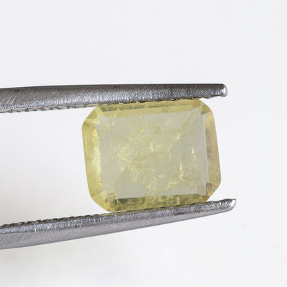 Nanosital #Z-7607 Light Yellow Sapphire with inclusions Octagon 10*8 mm