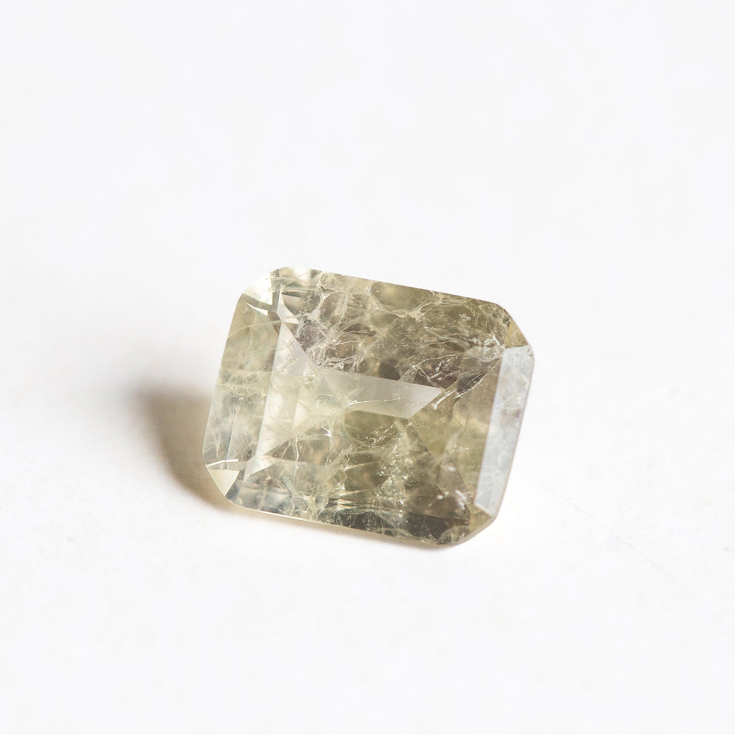 Nanosital #Z-7608 Light Yellow Sapphire with inclusions Octagon 10*8 mm