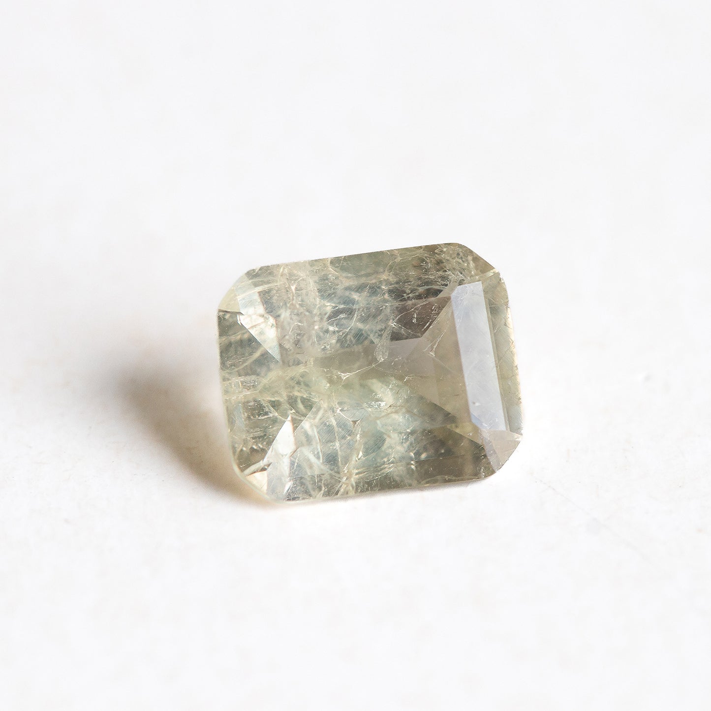 Nanosital #Z-7608 Light Yellow Sapphire with inclusions Octagon 10*8 mm