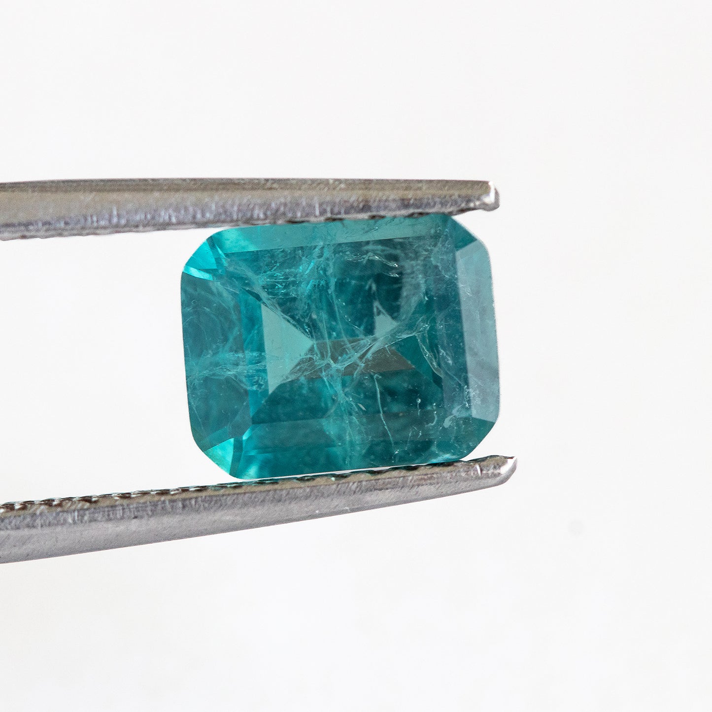 Nanosital #Z-7309 Blue Paraiba with inclusions Octagon 10*8 mm