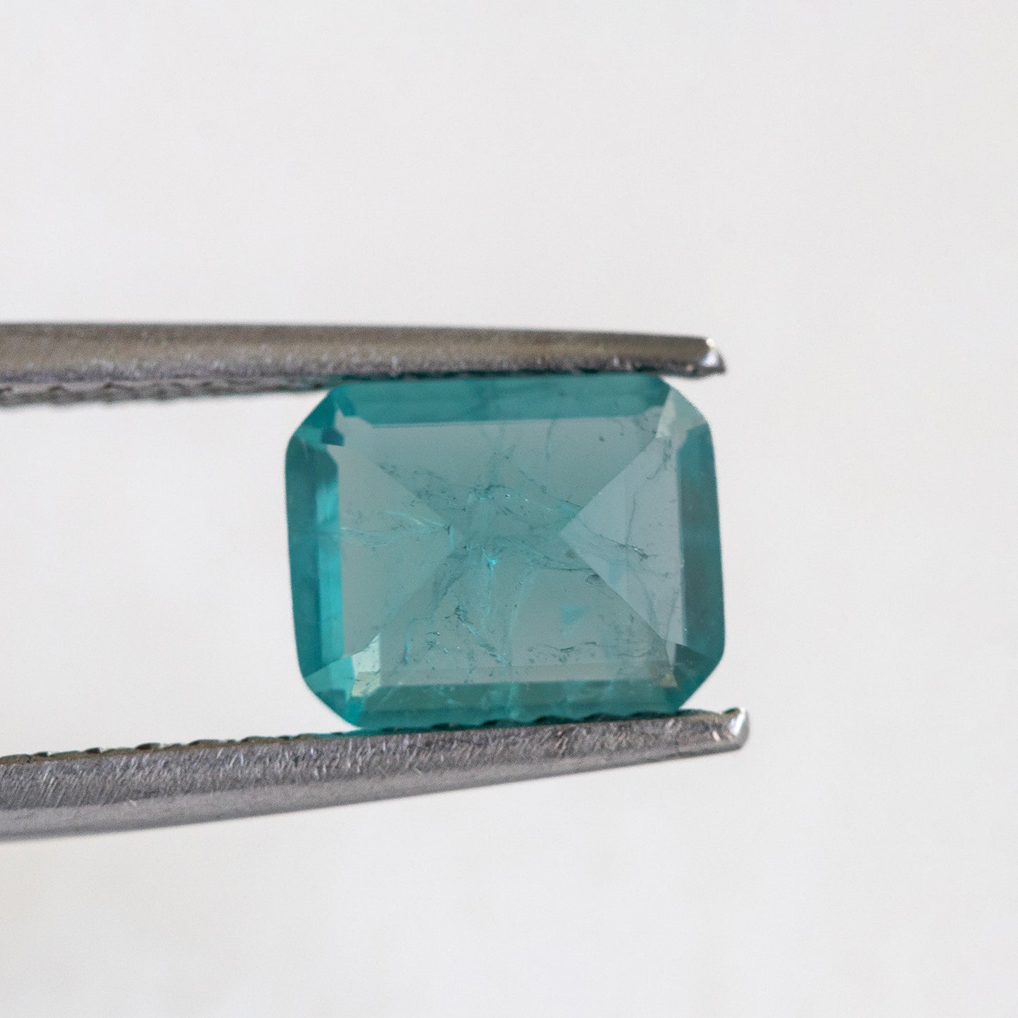 Nanosital #Z-7309 Blue Paraiba with inclusions Octagon 10*8 mm