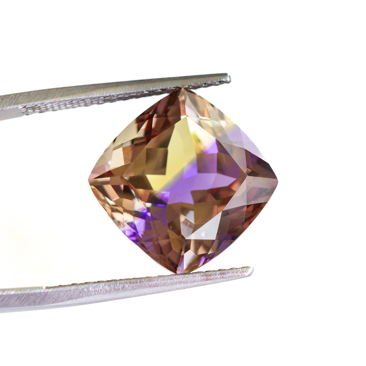 Nanosital Bi-color Ametrine Cushion 15*15 mm