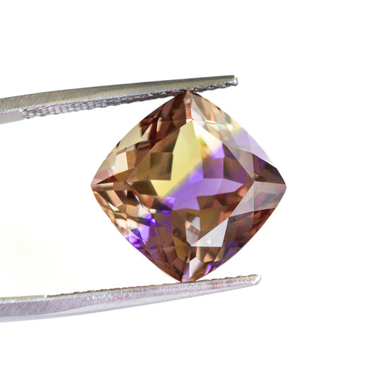 Nanosital Bi-color Ametrine Cushion 15*15 mm