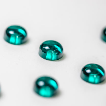 Nanosital #C-210 Arctic Green Dark Round cabochon 8 mm, 8.5 mm