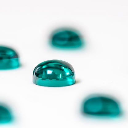 Nanosital #C-210 Arctic Green Dark Round cabochon 8 mm, 8.5 mm