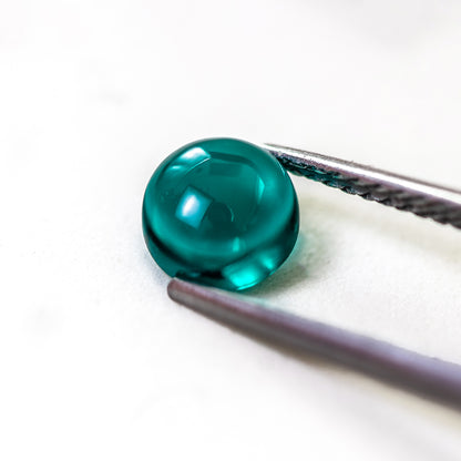 Nanosital #C-210 Arctic Green Dark Round cabochon 8 mm, 8.5 mm