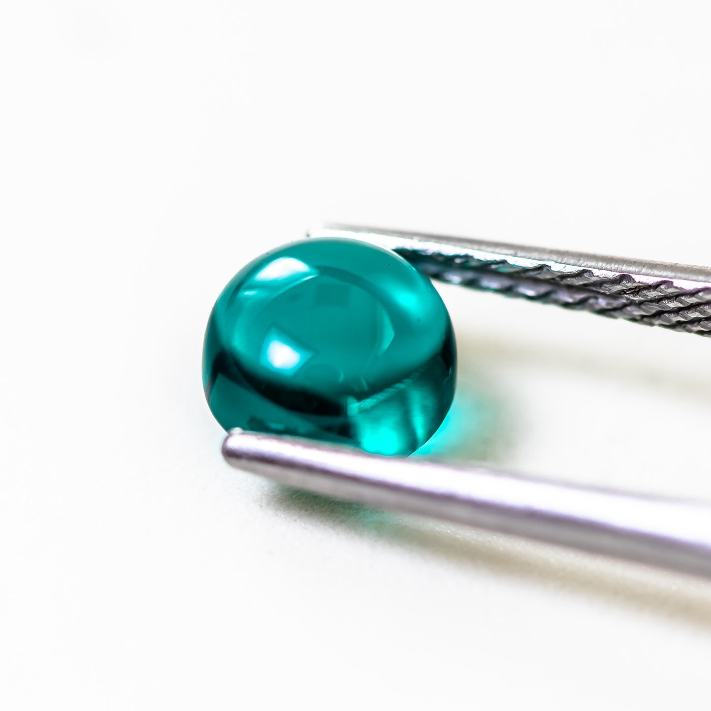 Nanosital #C-210 Arctic Green Dark Round cabochon 8 mm, 8.5 mm