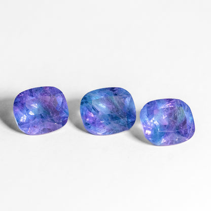 Nanosital #A-108/B+ B-1805 Blue-Purple Mélange Cushion 16*14 mm, 12*10 mm