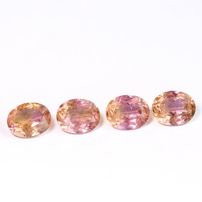 Nanosital #A-3674+A-8996 Pink-Yellow Mélange  Oval 14*10 mm, 10*8 mm