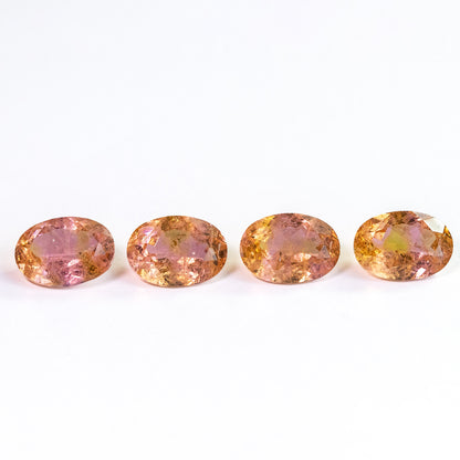 Nanosital #A-3674+A-8996 Pink-Yellow Mélange  Oval 14*10 mm, 10*8 mm