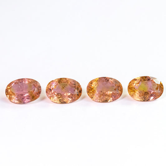 Nanosital #A-3674+A-8996 Pink-Yellow Mélange  Oval 14*10 mm, 10*8 mm