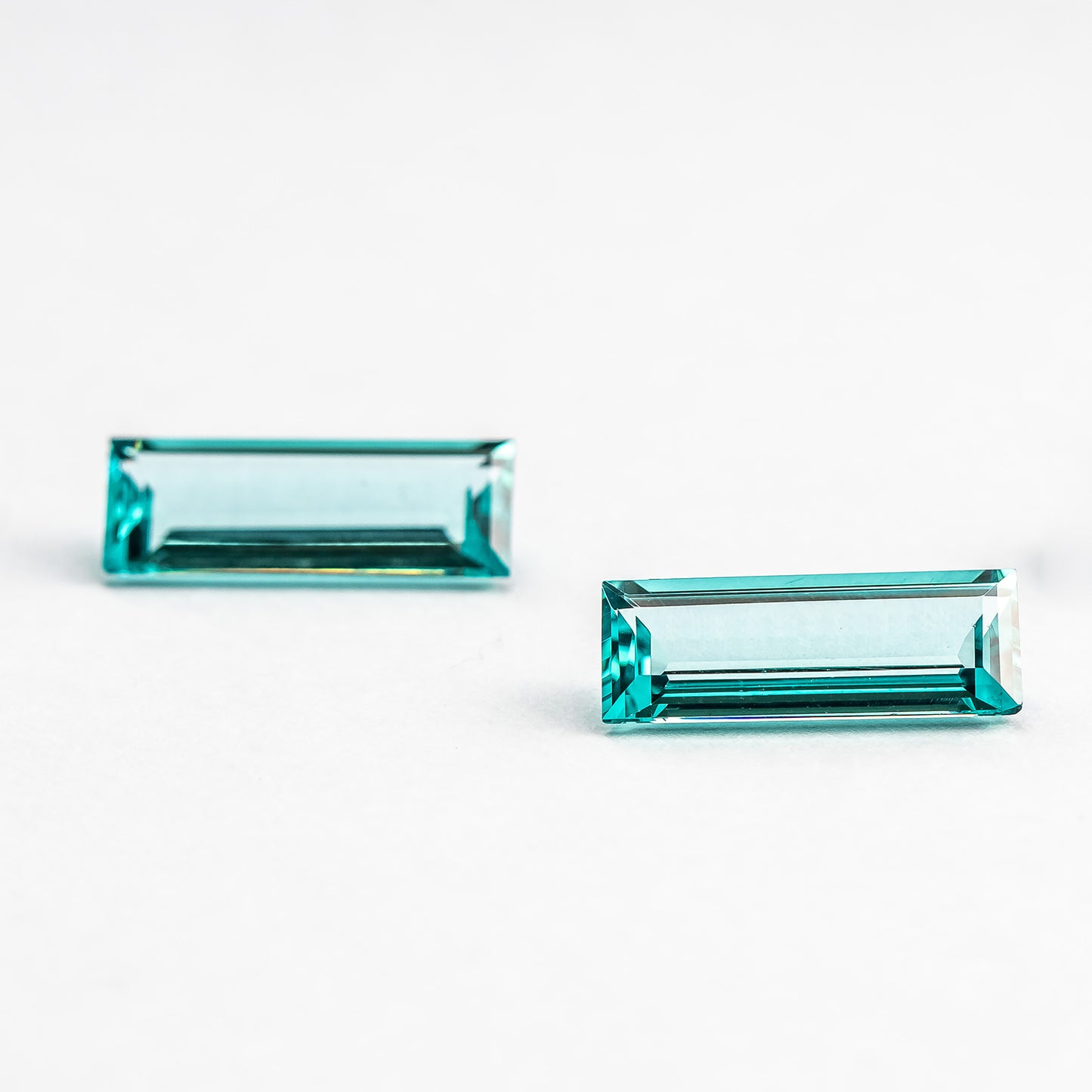 Nanosital #A-108/B Paraiba Tourmaline Baguette 19*7 mm, 11*5 mm