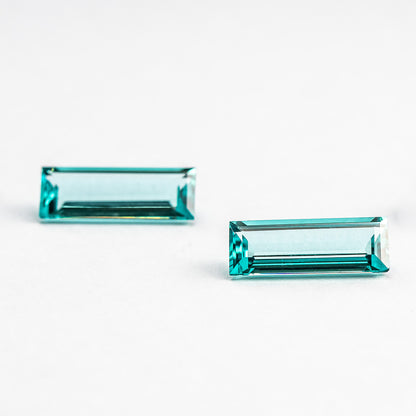 Nanosital #A-108/B Paraiba Tourmaline Baguette 19*7 mm, 11*5 mm