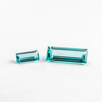 Nanosital #A-108/B Paraiba Tourmaline Baguette 19*7 mm, 11*5 mm
