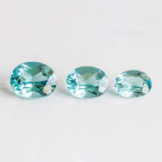 Nanosital #A-108/B Paraiba Tourmaline Oval 10*8 mm, 9*7 mm, 8*6 mm