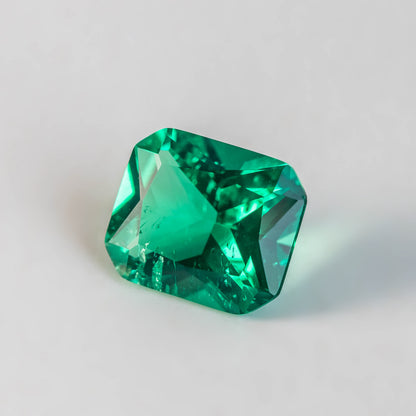Nanosital #Z 0/4  Emerald with inclusions Octagon 14*12 mm Princess cut